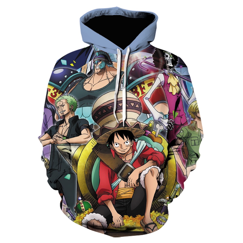 2021 man 3D Printed One Piece hoodie Japan Anime Hoodies Men Boys pullovers Hooded Fashion Loose Long Sleeve Luffy Sportswear Shopee Philippines