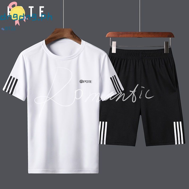 Fashion Korean Casual Terno For Men T-shirt &Short Trend Suit | Shopee ...