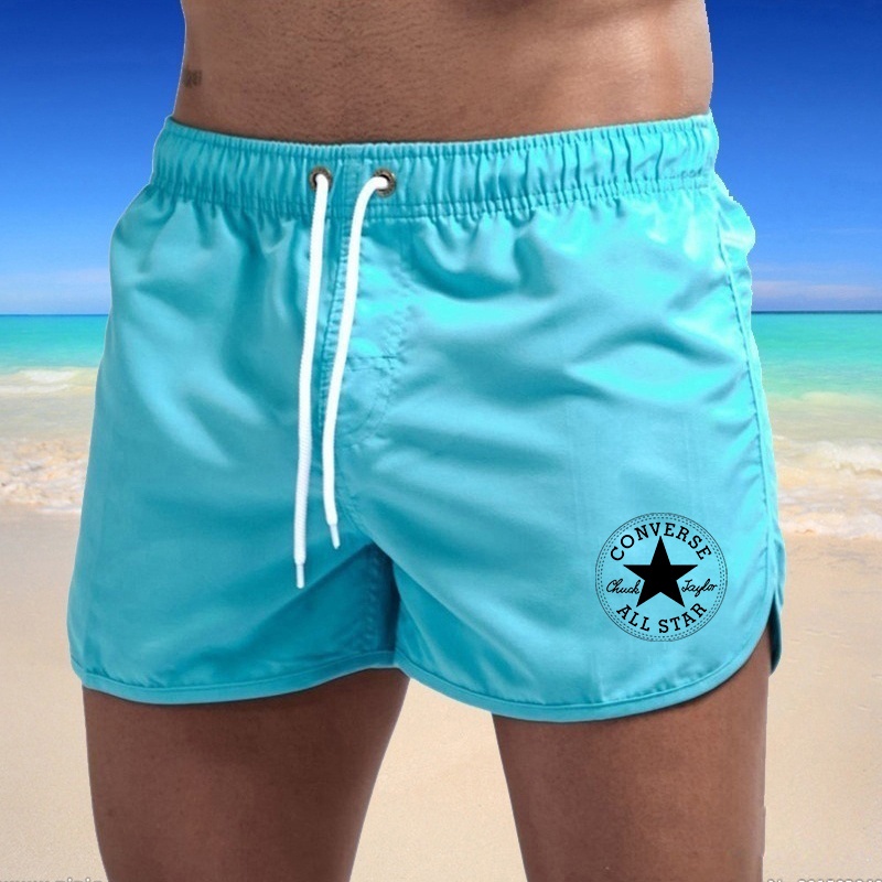 Loose men shorts beach pants black and white 9 color swimming trunks star  print | Shopee Philippines