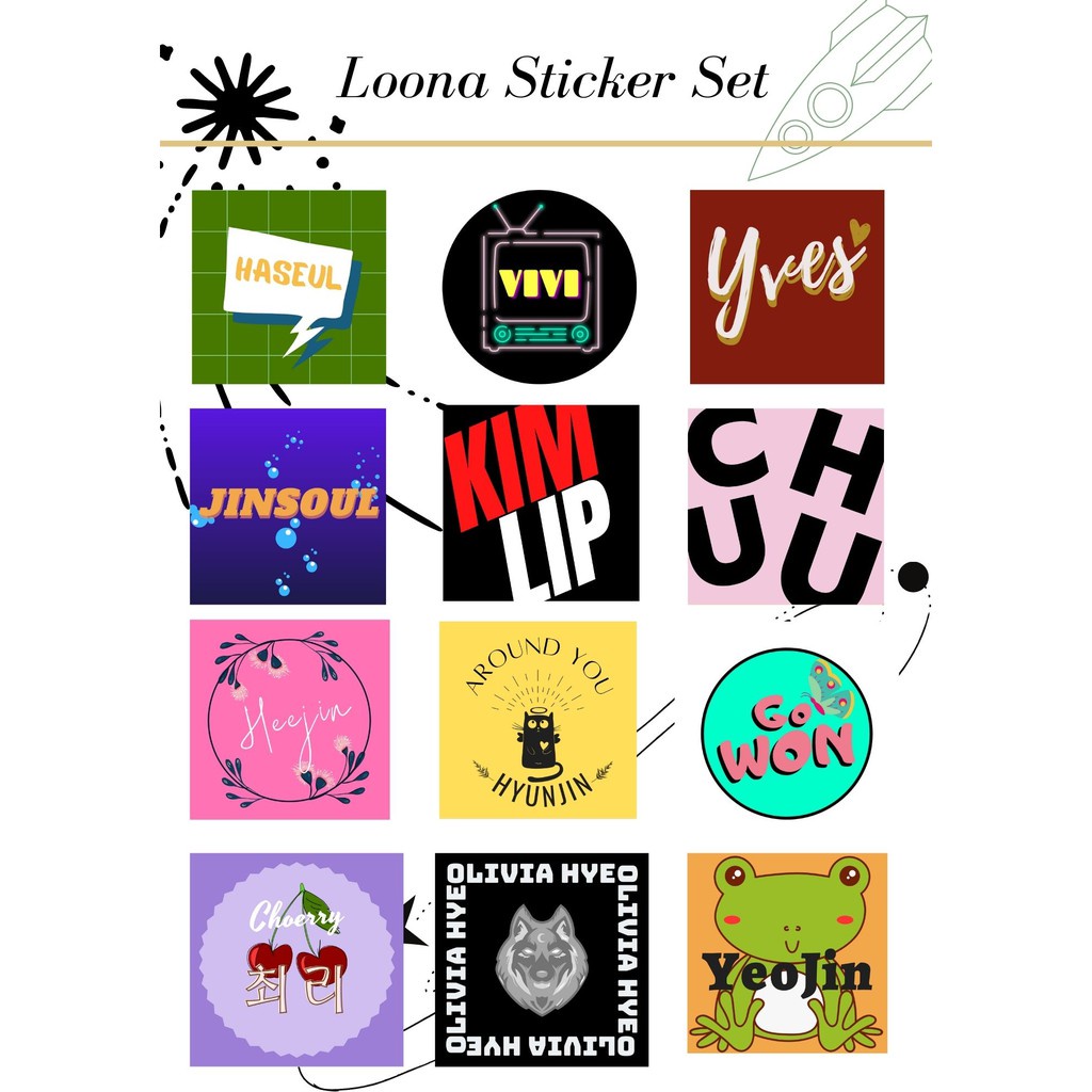 ♗LOONA STICKER SET(TYPOGRAPHY) | Shopee Philippines