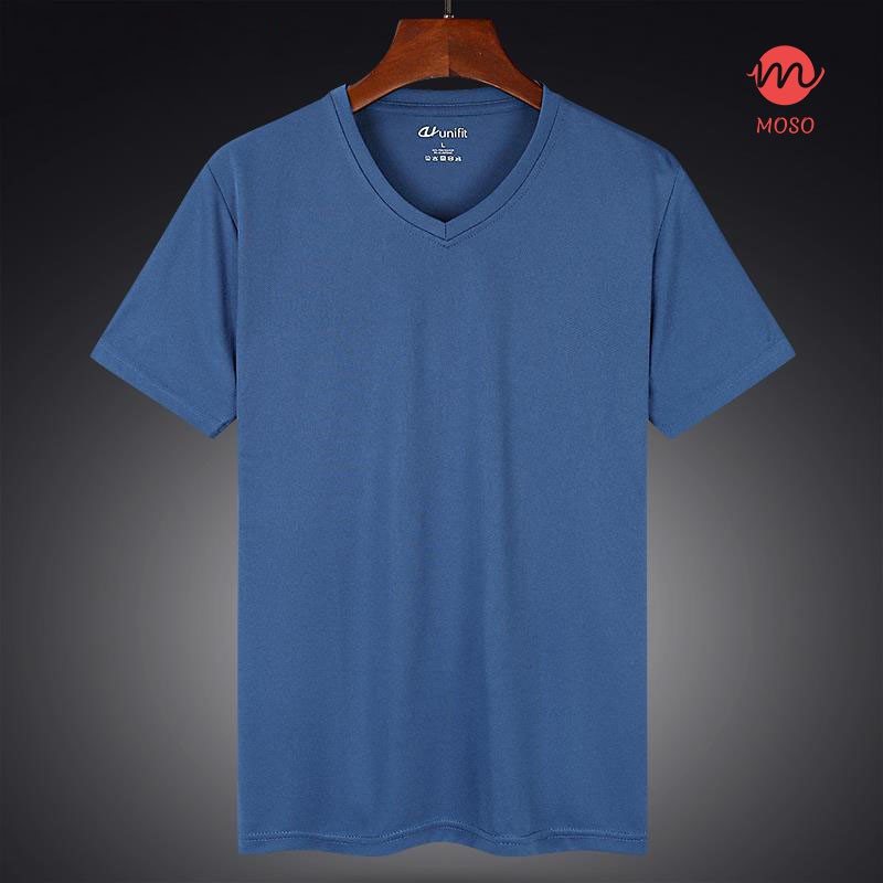 MOSO Plain V-Neck Dri-Fit T-Shirt Unisex Drifit Casual Vneck T-Shirt ...