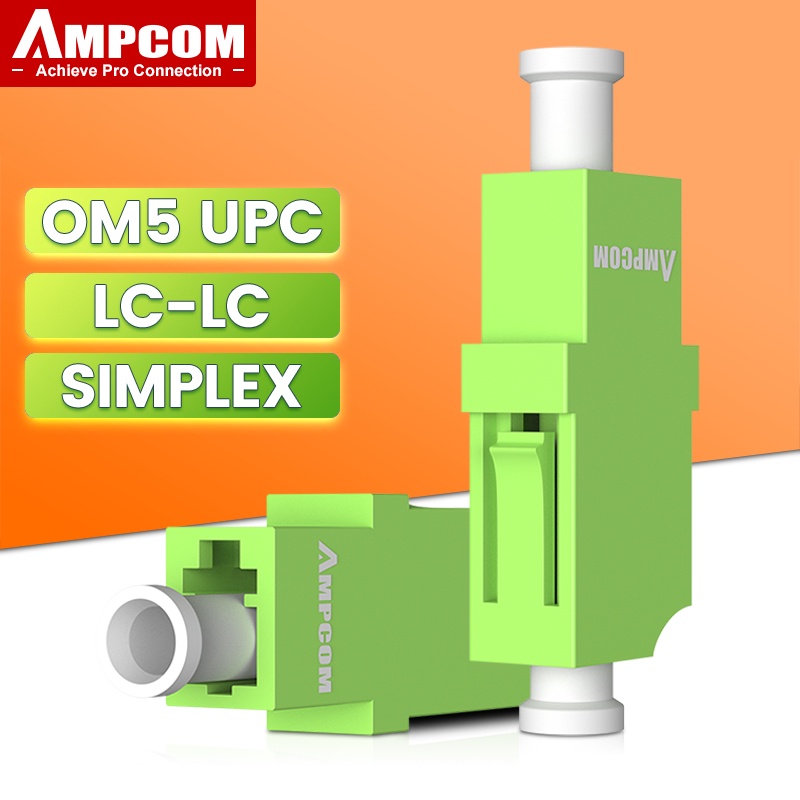 Ampcom Pcs Lc Upc Fiber Optical Coupler Adapter Lc To Lc Simplex Duplex Connectors Single Mode