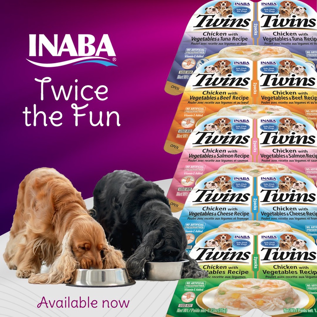 Inaba Twin Cups Chicken with Vegetable Dog Wet Dog Food 2 x 35g