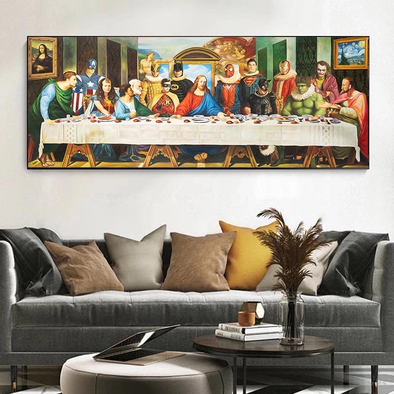 Marvel Superheroes The Last Supper Canvas Paintings on The Wall Art ...