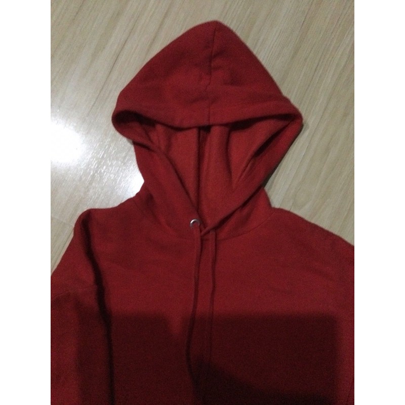 Red cropped hot sale hoodie h&m