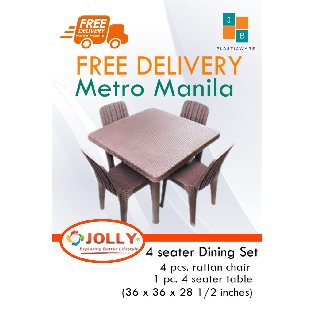 Jolly plastic rattan dining set sale