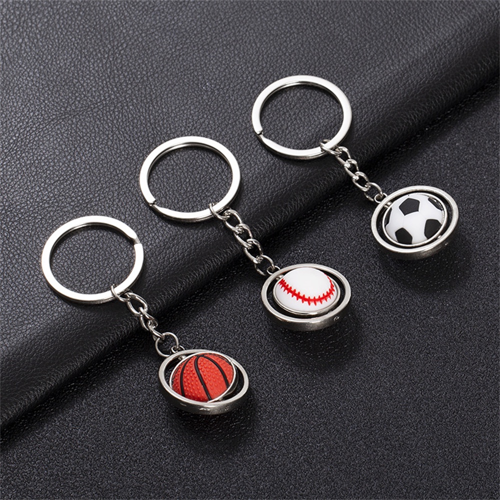 3D Rotating Mini Basketball Football Golf Rugby Pendant With Key Ring ...