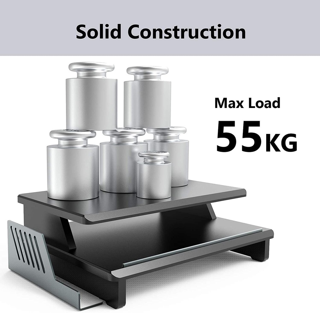 Mono Dsign Twin Deck Monitor Stand Black Shopee Philippines