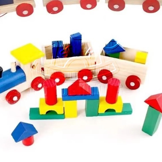 Big Train with Building Blocks Toy Shape sorter and Stacking Game for