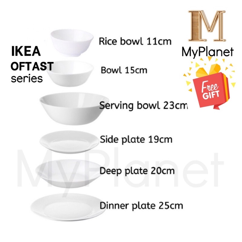 IKEA OFTAST PLATES & BOWL / Pinggan Mangkuk IKEA | Shopee Philippines