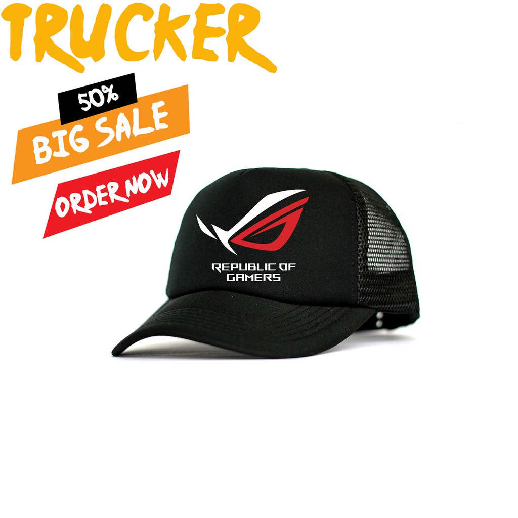 Net Hat/Trucker Hat ROG (Republic OF GAMERS) gaming Hat Shopee