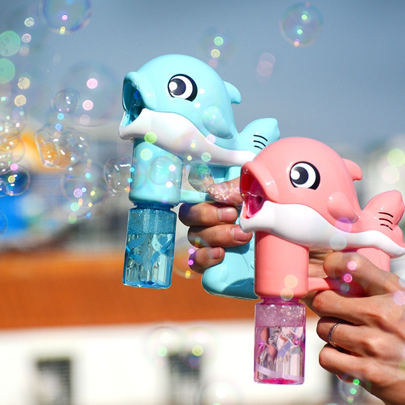 Children's automatic dolphin bubble machine cute shape electric bubble