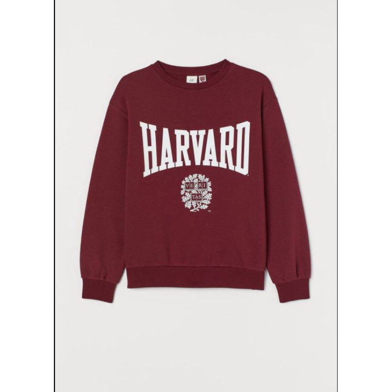 Hoodie Crewneck H M hnm Harvard Maroon Original