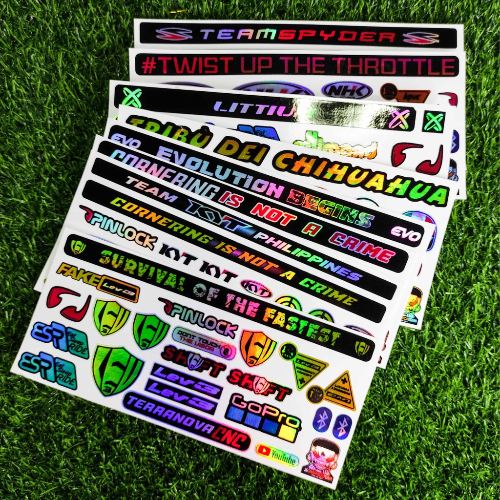 Helmet Visor Decals Hologram Laminated Motorcycle Stickers [PART1 on