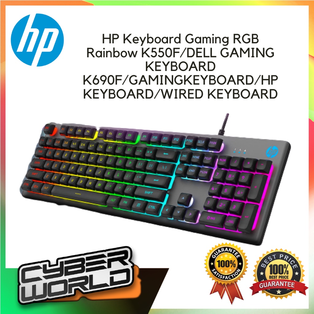 HP Keyboard Gaming RGB Rainbow K550F/HP GAMING KEYBOARD K690F