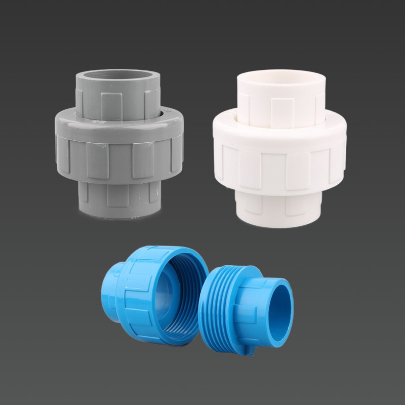 1pc PVC Union 20 25 32 40 50mm Equal Coupling Water Pipe