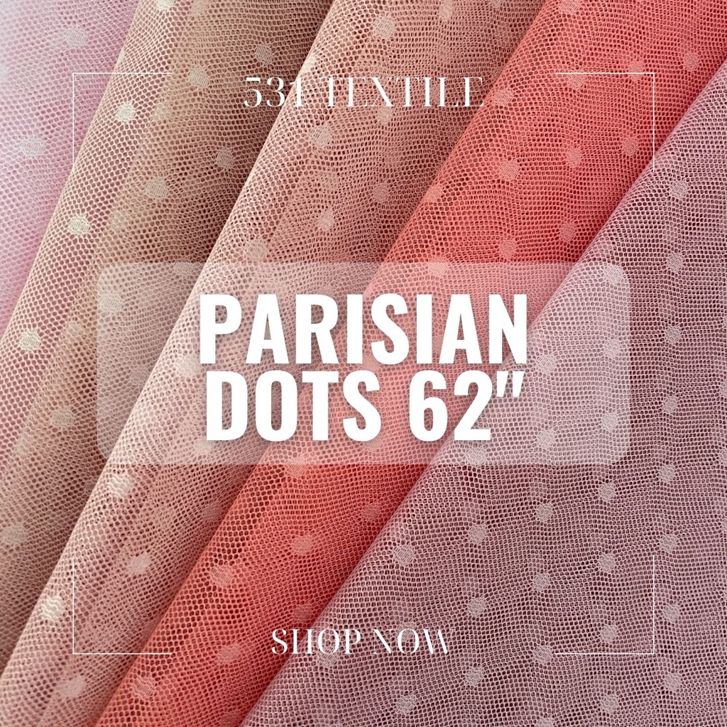 PARISIAN SWISS DOTTED TULLE FABRIC/TELA 62" DRESS GOWN TOPS Shopee