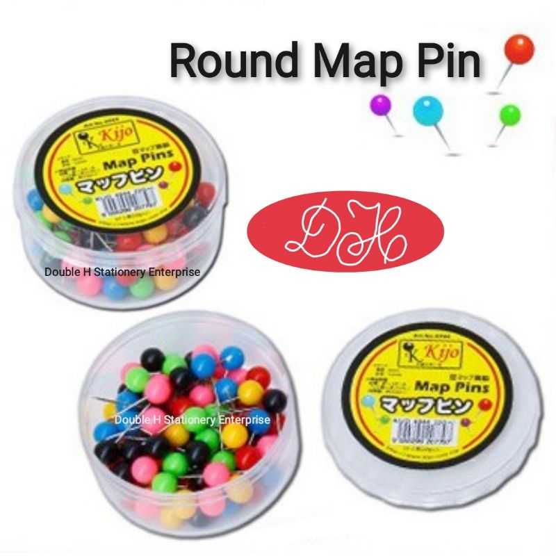 6mm Map Pin / Office Pin / Colourful Round Map Pins / 图钉 / 地图针 | Shopee ...