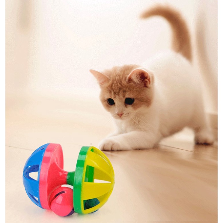 Cat Colorful Rolling Ball Toy With Bell (Large, Small) | Shopee Philippines