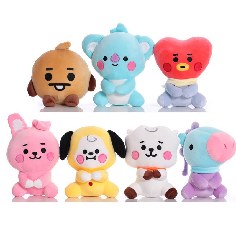 COLDPLAY-KPOP BTS BT21 Seated Doll 20cm Baby Plush Toy TATA COOKY ...