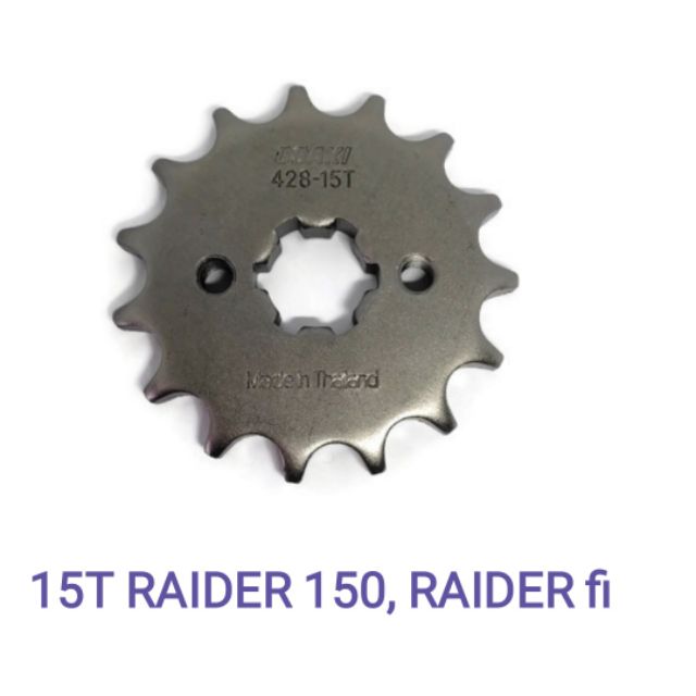 raider 150 carb stock sprocket size