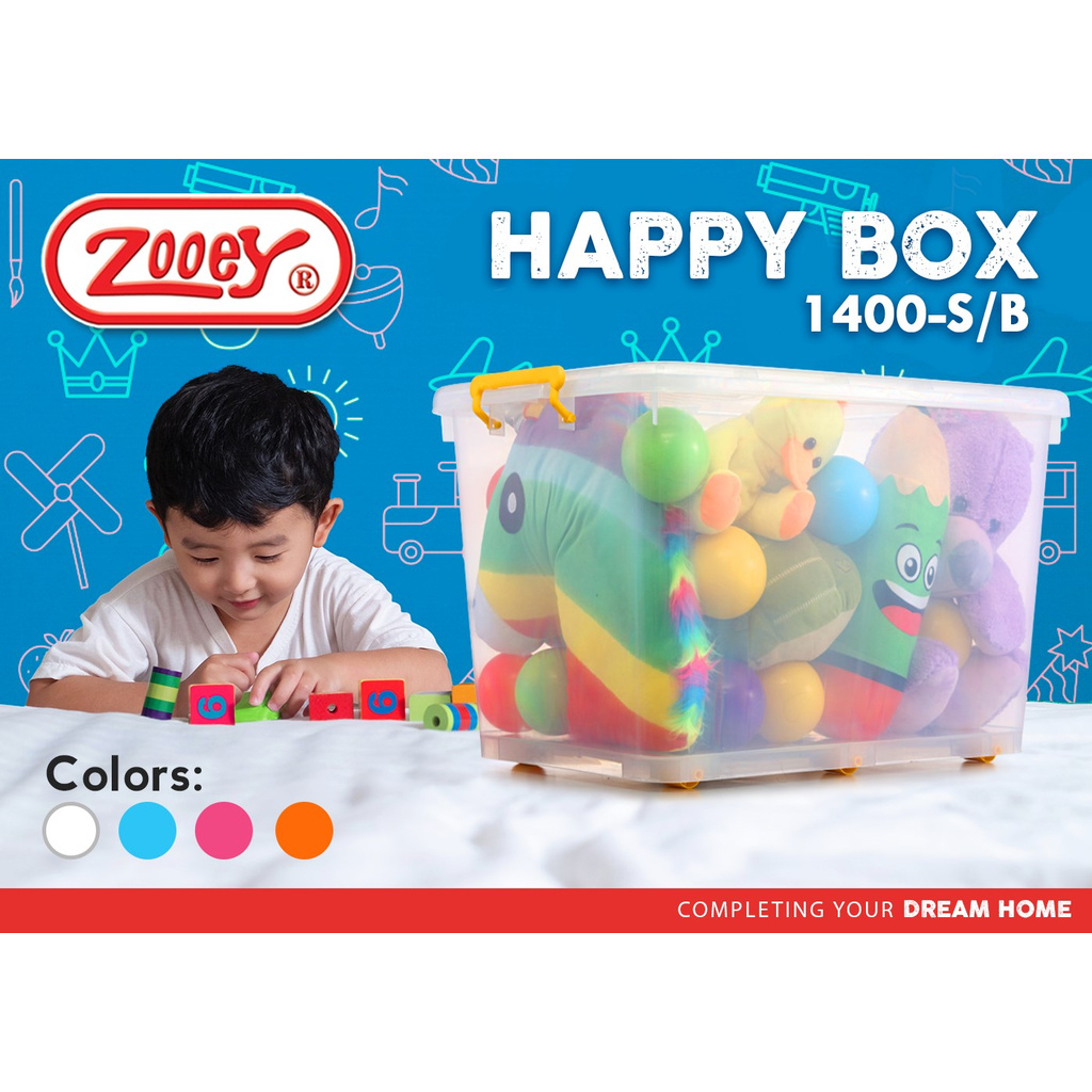 Zooey Happy Box Storage Box 135L (ZP1400T-B) | Shopee Philippines