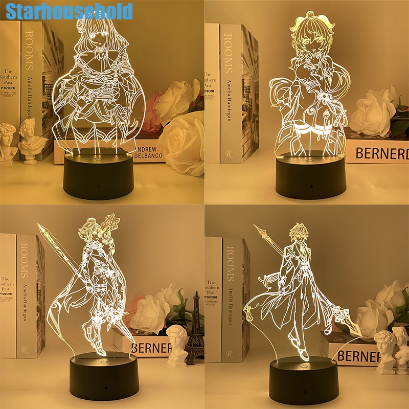 Genshin impact Lamp 3D Lighting Led Lamp Table Lamps Genshin impact Baal Xiao Zhongli Hutao Lamp