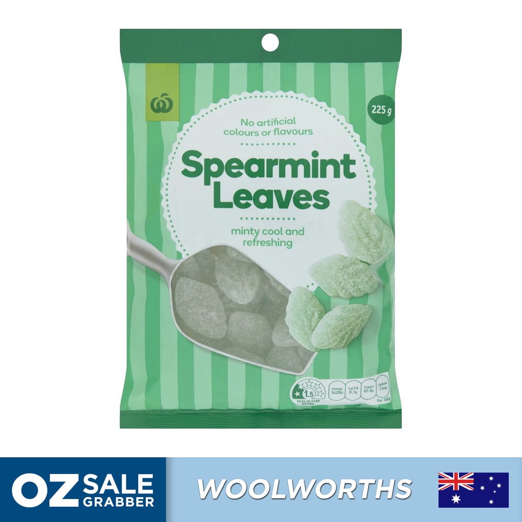 OZSALEGRABBER Woolworths Spearmint Leaves Mint Candy 225g Shopee