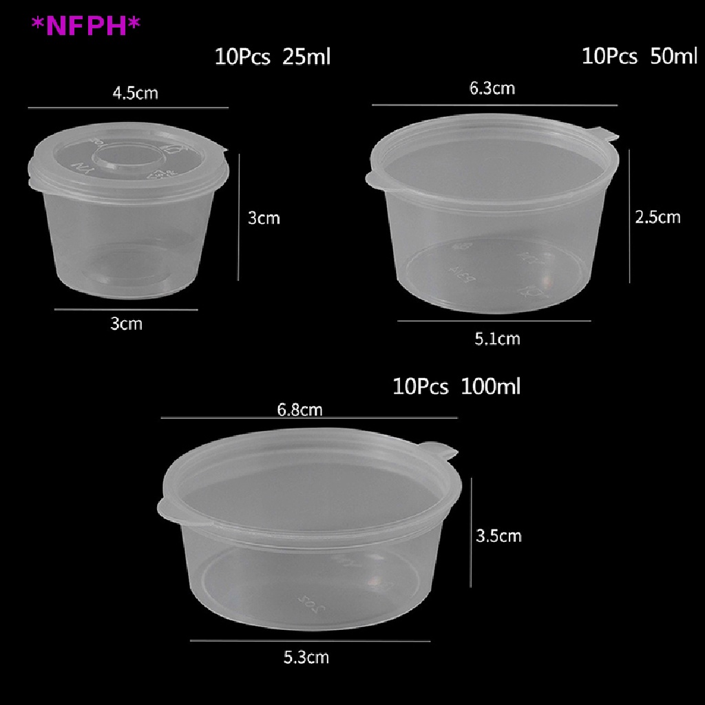 CKFR 10PCS Disposable Transparent Plastic Sauce Seal Box Spices Storage Container Shopee