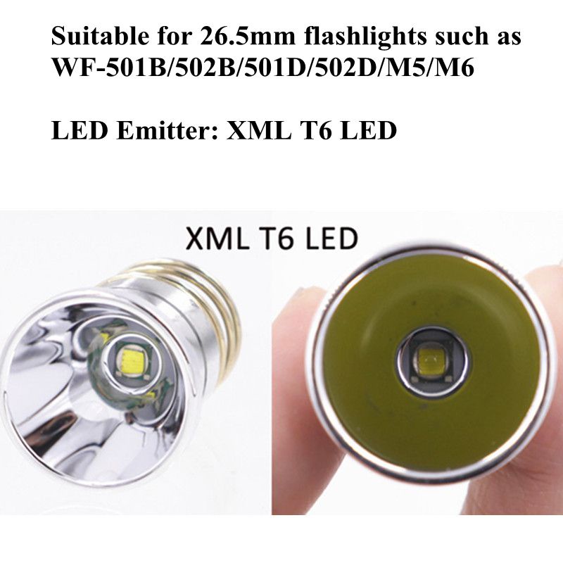 26.5MM XM-L T6 led Lamp Beads 10W White Light 6500k For 501B 502B M5 M6 ...