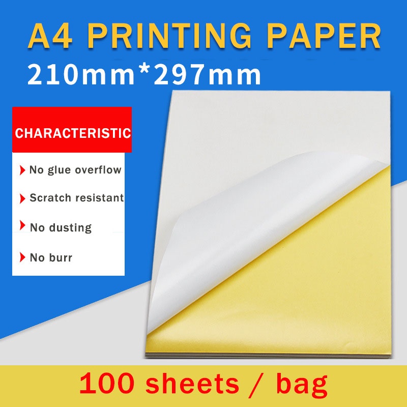 100 sheets of A4 laser inkjet printer copier kraft paper white matte