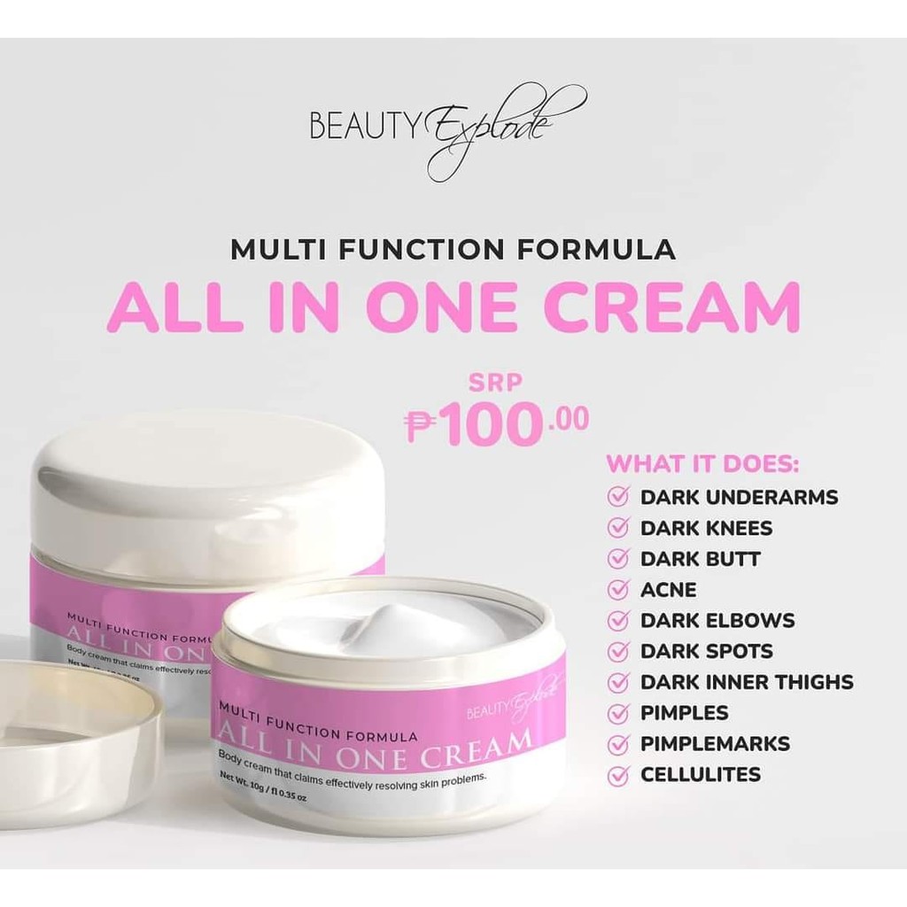 Beauty Explode All in One Cream 10g (Multi Function Formula) | Shopee ...