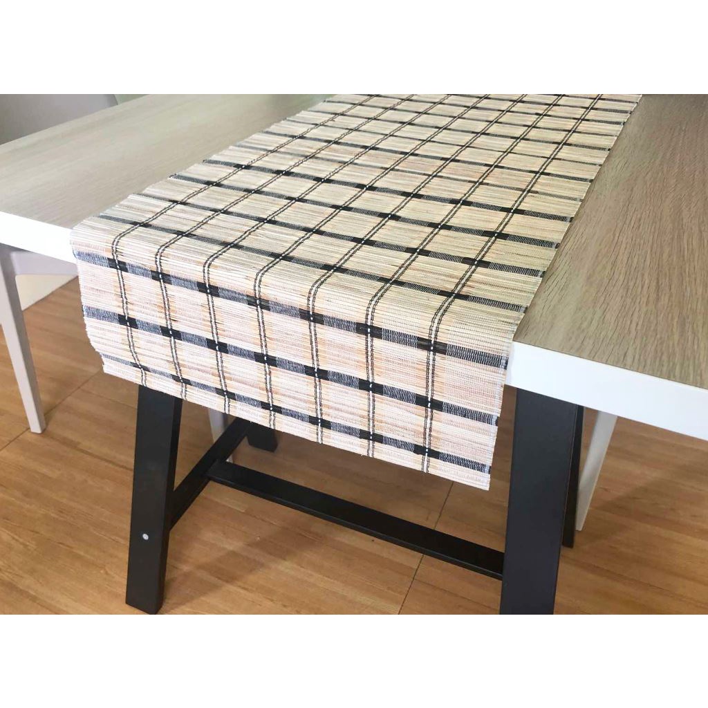 Handwoven Abaca Table Runner 14" x 72" Bamboo design Shopee Philippines