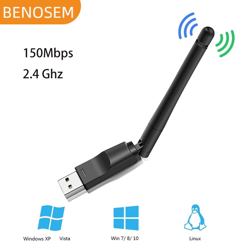 Benosem USB Wifi Adapter RTL8188 MT7601 Wi-fi Dongle 150Mbps 2.4Ghz ...