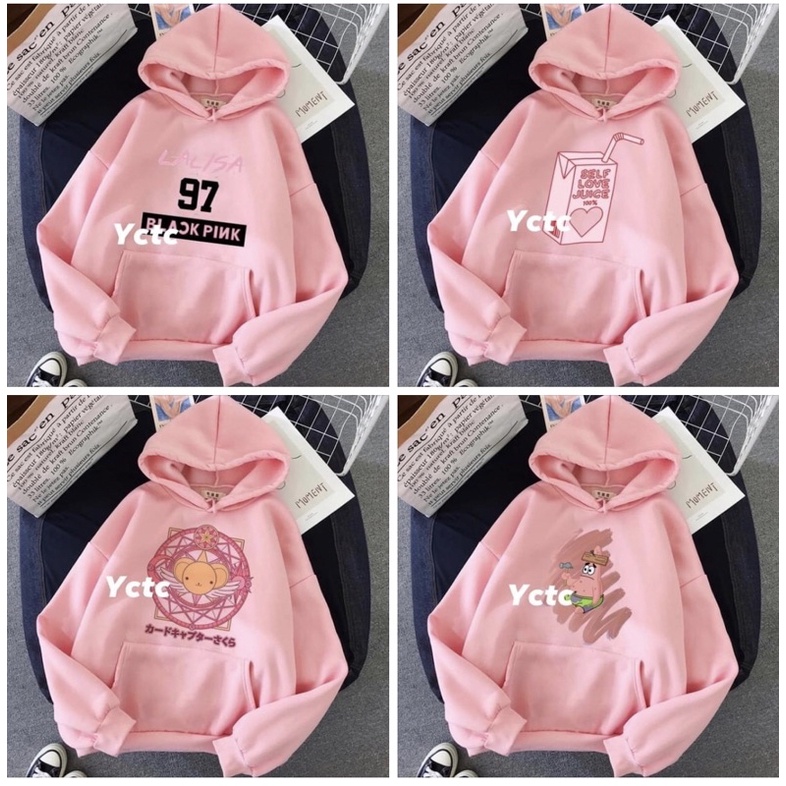 Korean 2024 pink hoodie