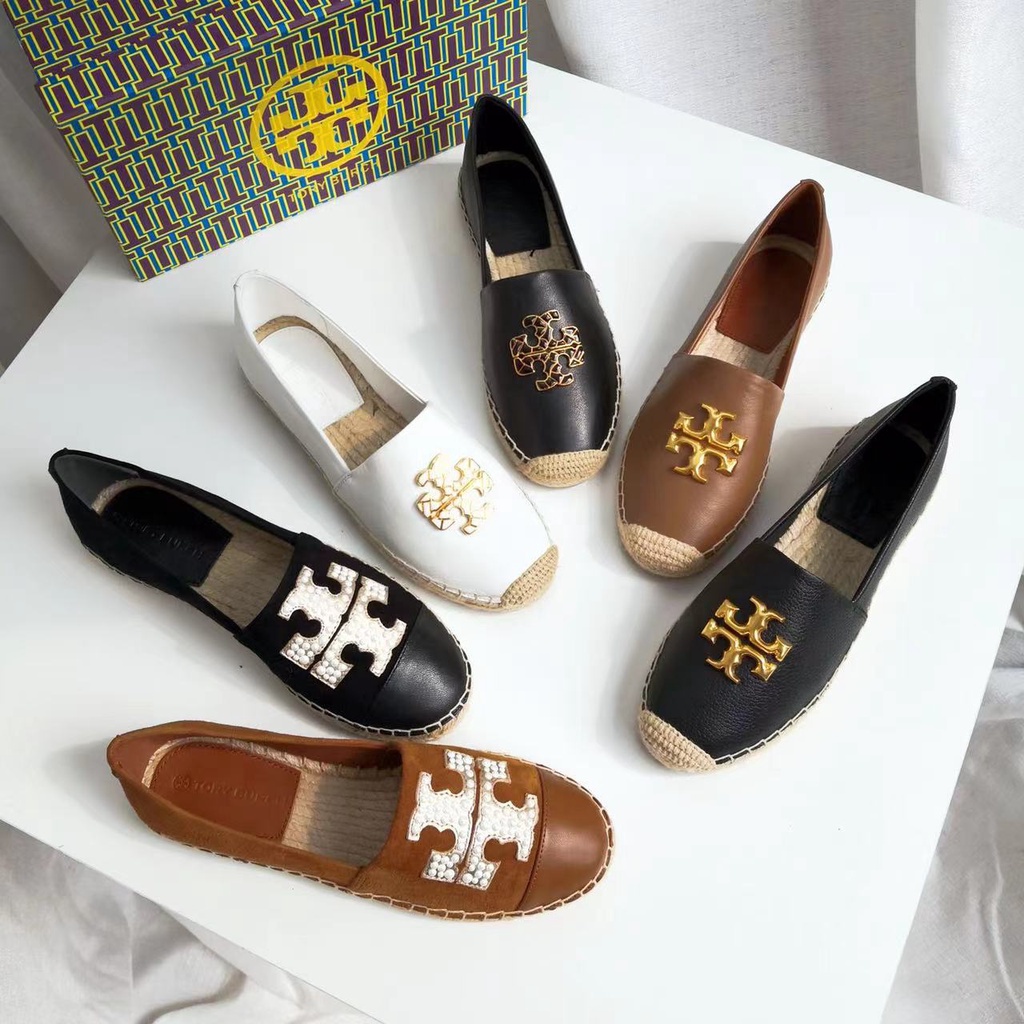 Tory Burch leather material fashion comfortable breathable fisherman shoes casual flat shoes