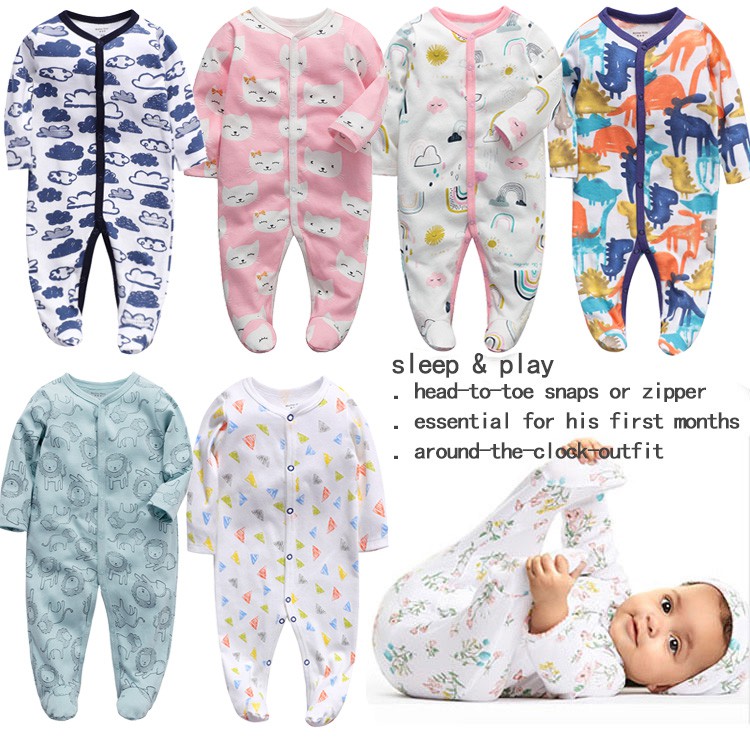 Baby Bodysuit Romper Newborn Cotton Pajama Frogsuit Sleepwear Onesie Baby  Girl Boy Clothes 0-12M