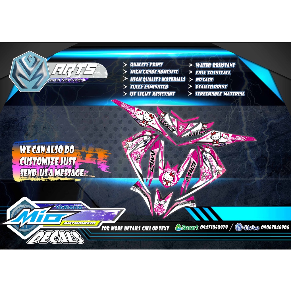 Mio i 125 Body set Decals Hello Kitty | Shopee Philippines