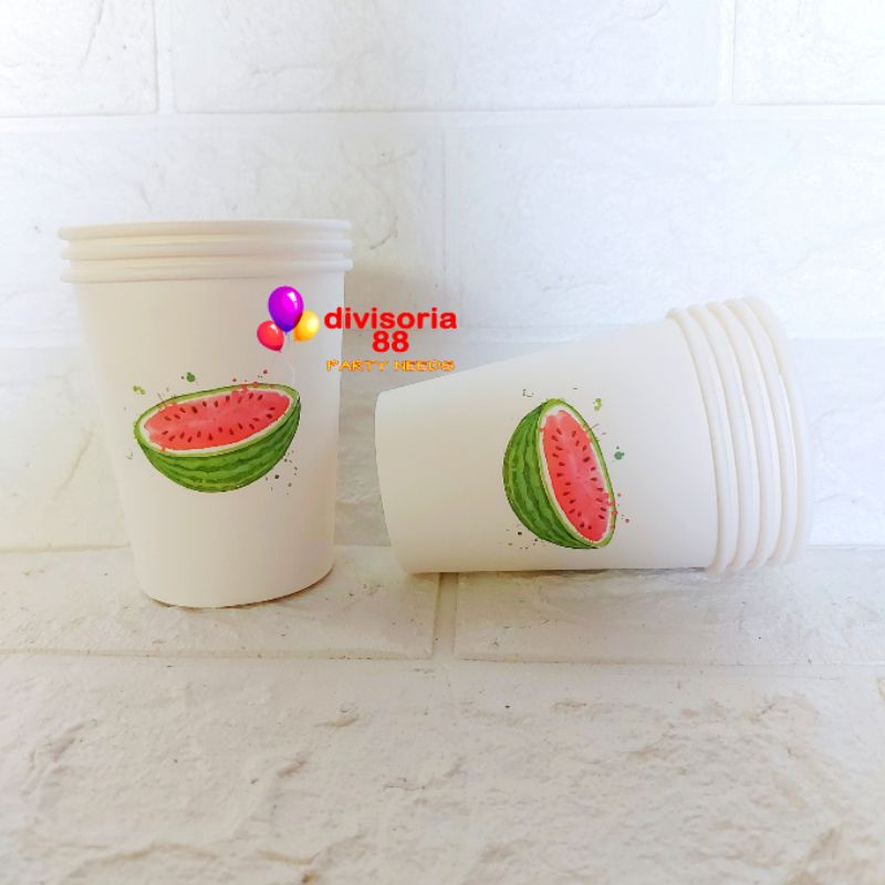 [DV88] Tutti Frutti Watermelon Fruit Paper Cup (8pcs per pack) | Shopee ...