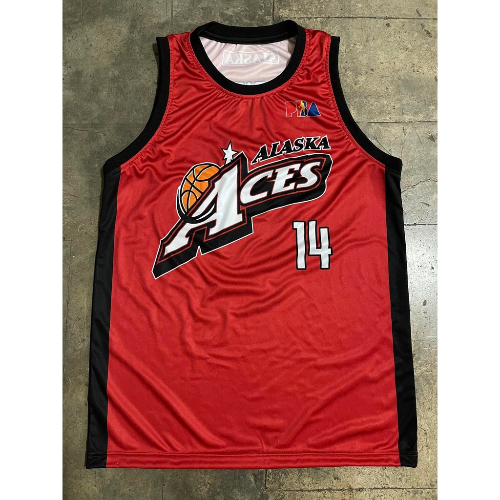 PBA RETRO JERSEY | Alaska Aces Red Teng #21 | Abarrientos #14 ...