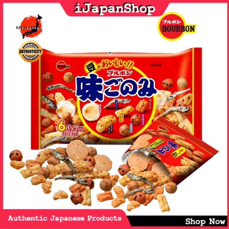 Bourbon Ajigonomi Rice Crackers Japanese Snacks 6 packs/bag 1/2024