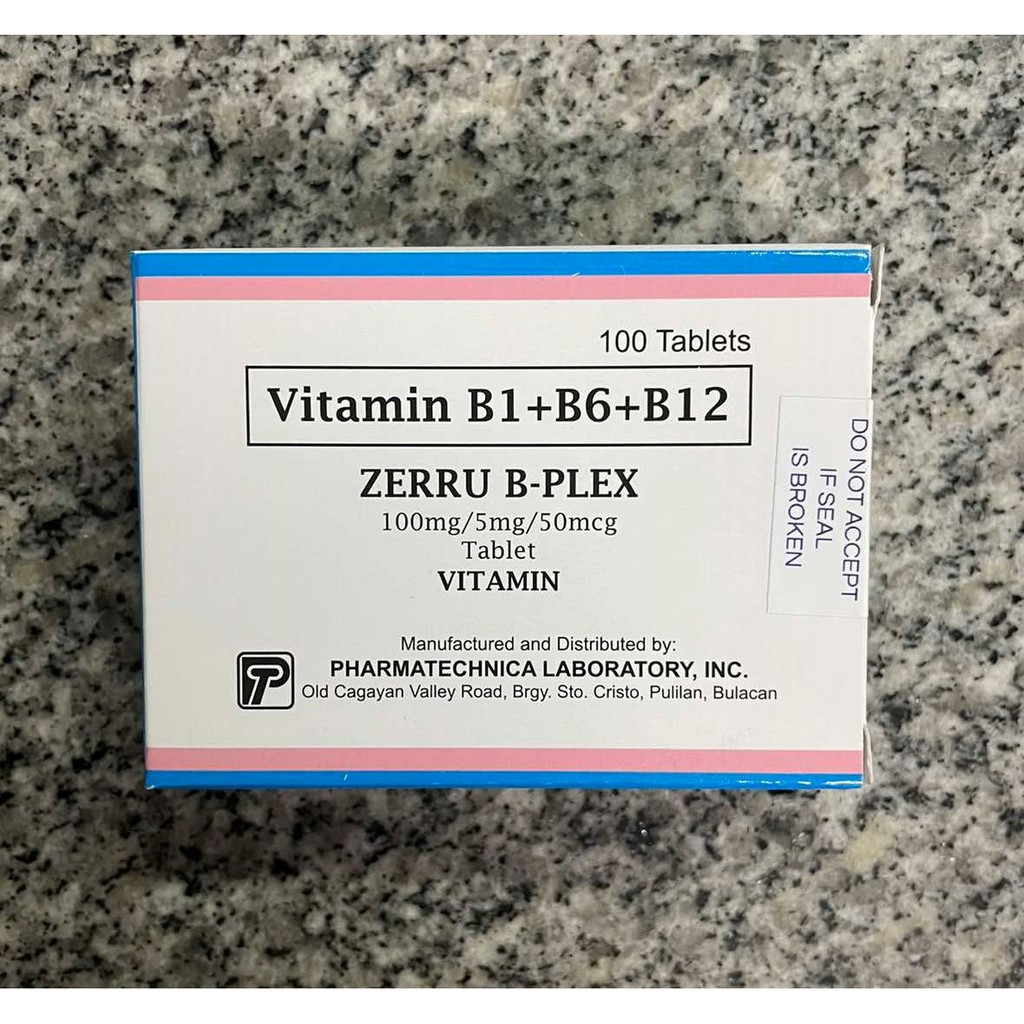 ZERRU BPLEX Vitamin B Complex Vitamin B1 + B6 + B12 100mg/5mg/50mcg