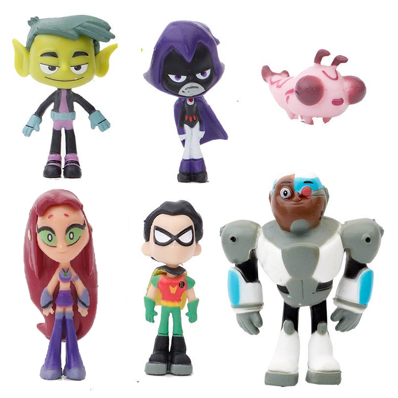 Teen Titans Authentic Go Character Figurines Set With Robin Raven ...