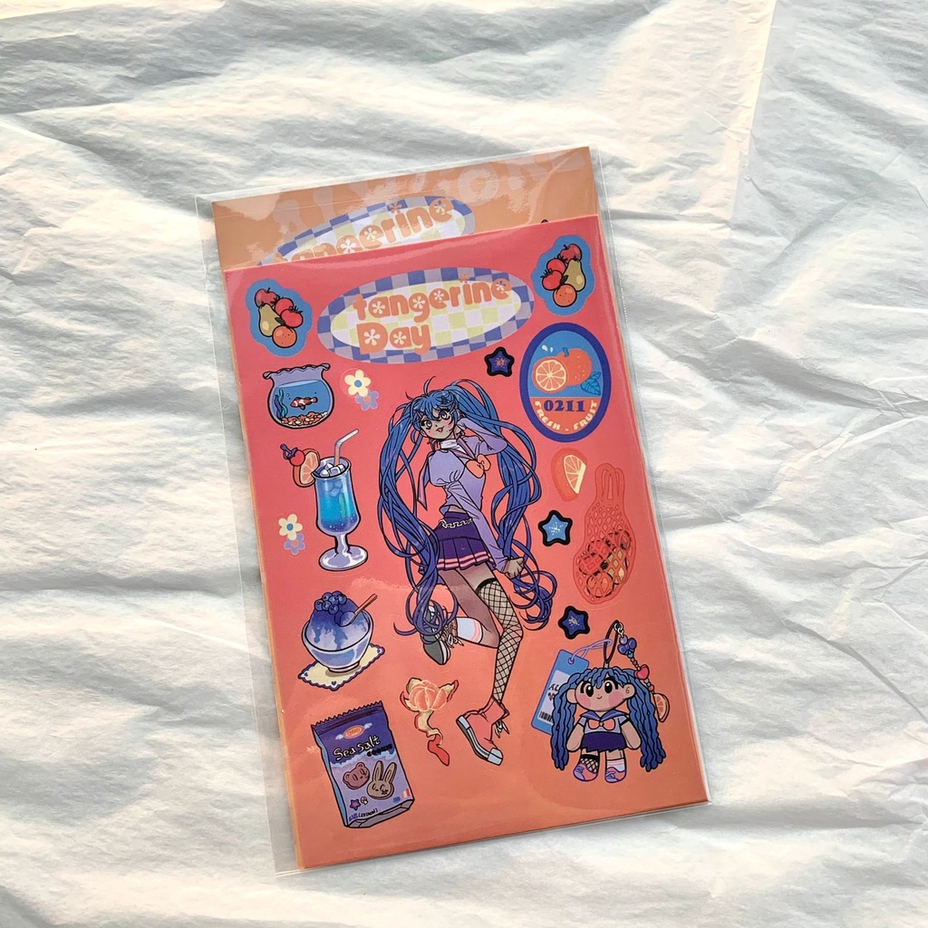 ins Sweet Cool Girl Character Sticker Theme Scene Decoration Handbook ...