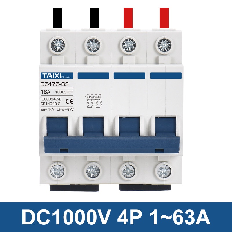 Solar energy PV MCB DC 1000V Miniature Circuit Breakers 2P 60A 500V ...