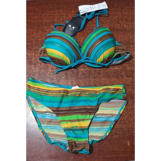 Green pattern(2 piece swimsuit with cover up) Shopee Philippines