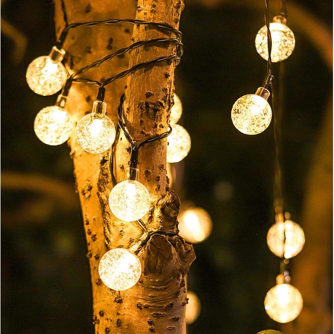 Solar 20/30/50/100 LED Light Raindrop 7M LED String Lights Fairy Lights ...