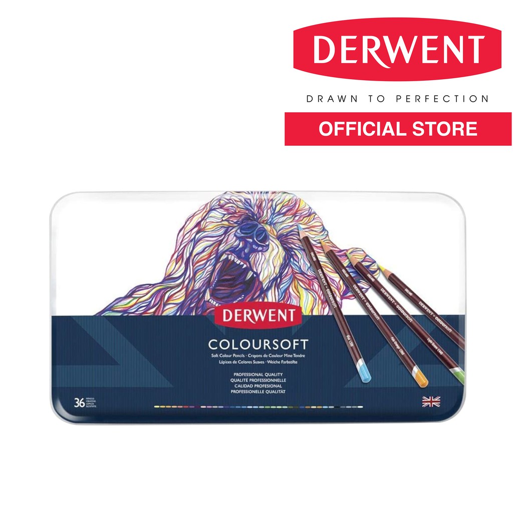 DERWENT Coloursoft Coloured Pencils 36 Colors (0701028) | Shopee ...