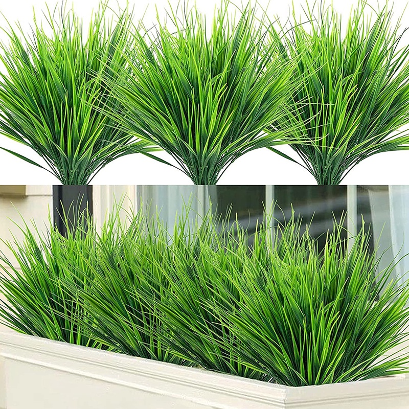 Artificial Grass 7Fork Plastic Flower Spring Plant Wall Decoration