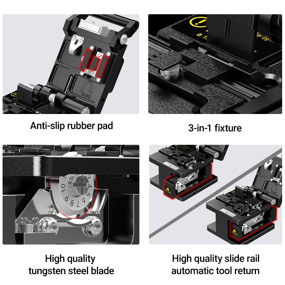 AMPCOM Fiber Cleaver fiber Optic Tools FTTH High Precision Cable Cutter ...